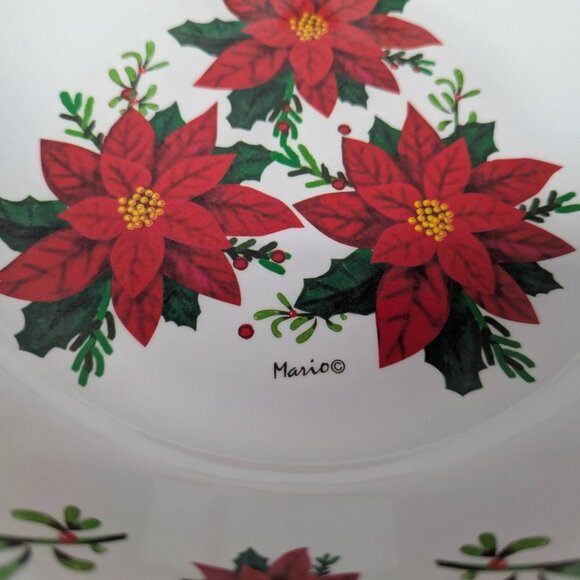 Mario Poinsettia Melamine Holiday Bowl 11.5" x 3" - Picture 2 of 8